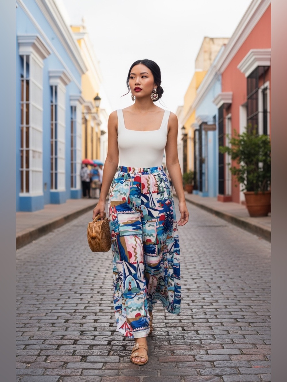 True Destinations Floral Smocked Top with Multicolor Print
